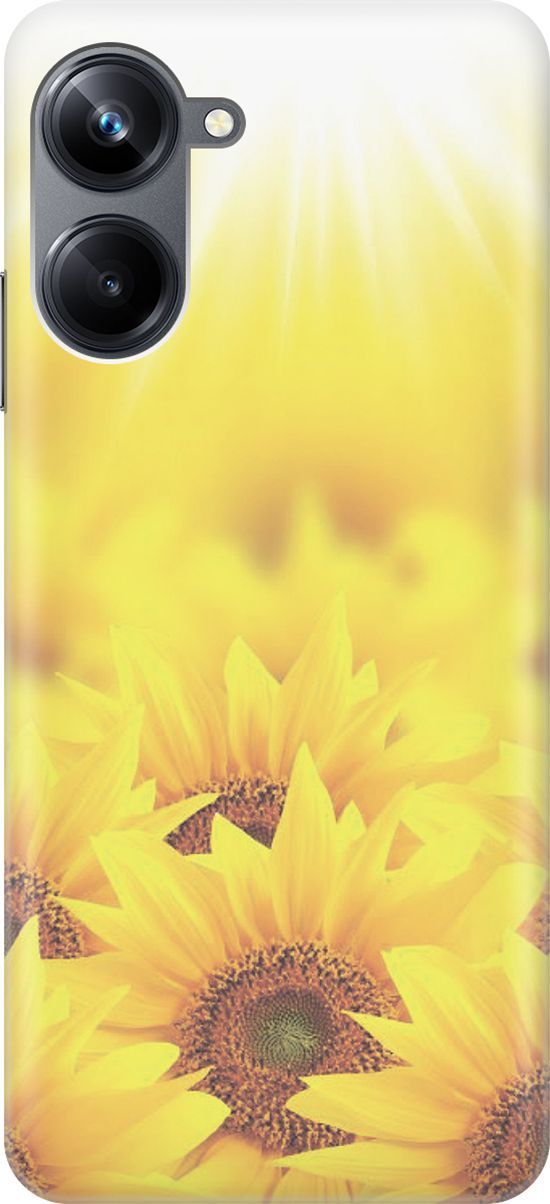 

Силиконовый чехол на Realme 10 Pro "Поле подсолнухов", Желтый;оранжевый, 158591