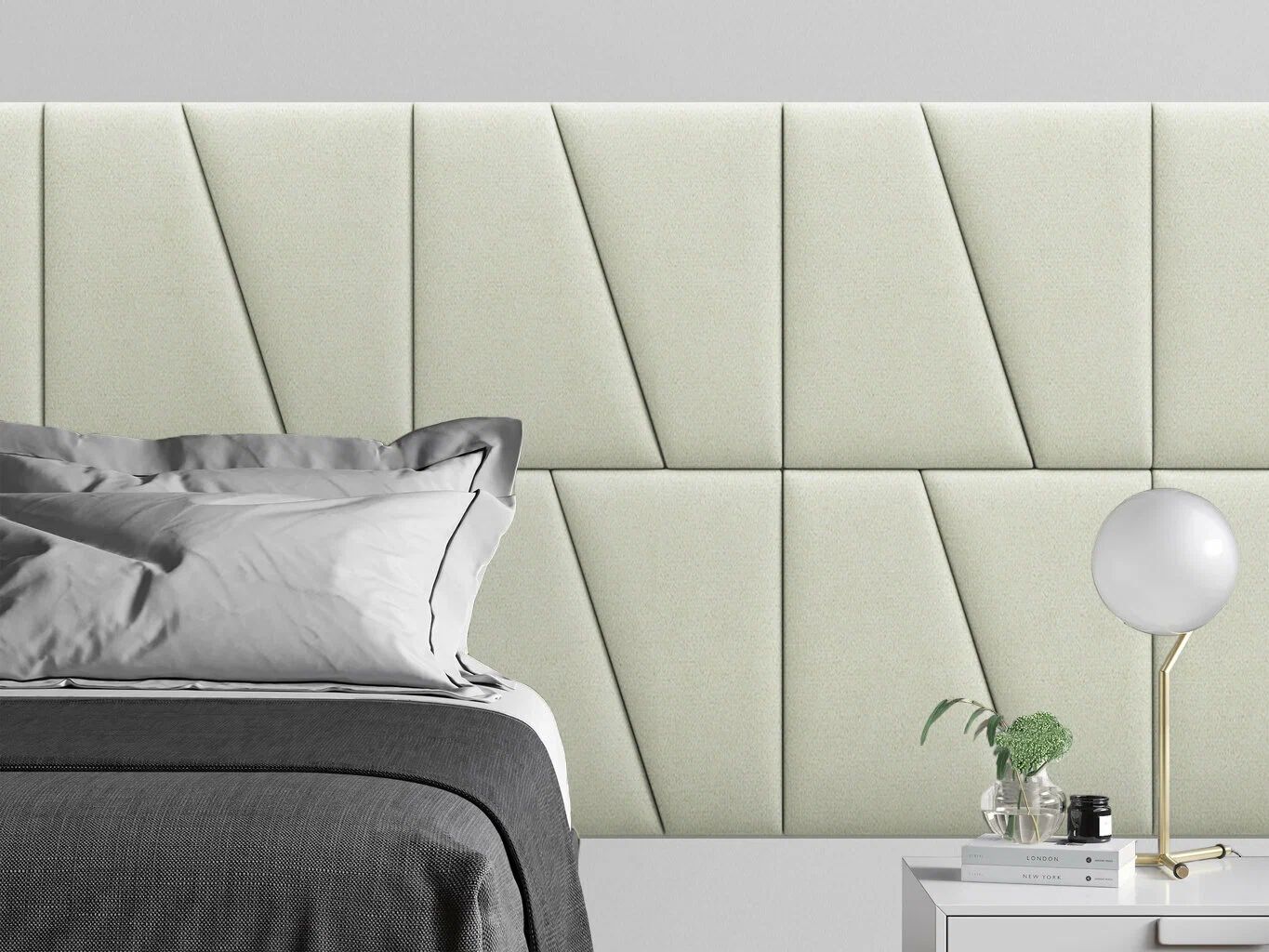 

Мягкое изголовье кровати Velour Vanilla 50х50DL см 2 шт., Бежевый