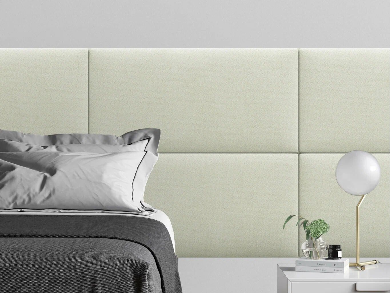 

Мягкое изголовье кровати Velour Vanilla 50х100 см 1 шт., Бежевый