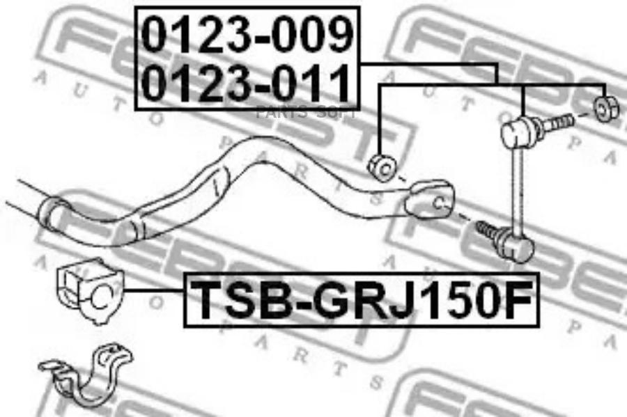 

FEBECT TSBGRJ150F TSBGRJ150F_втулка стабилизатора переднего! d28\Toyota LAND CRUISER PRADO