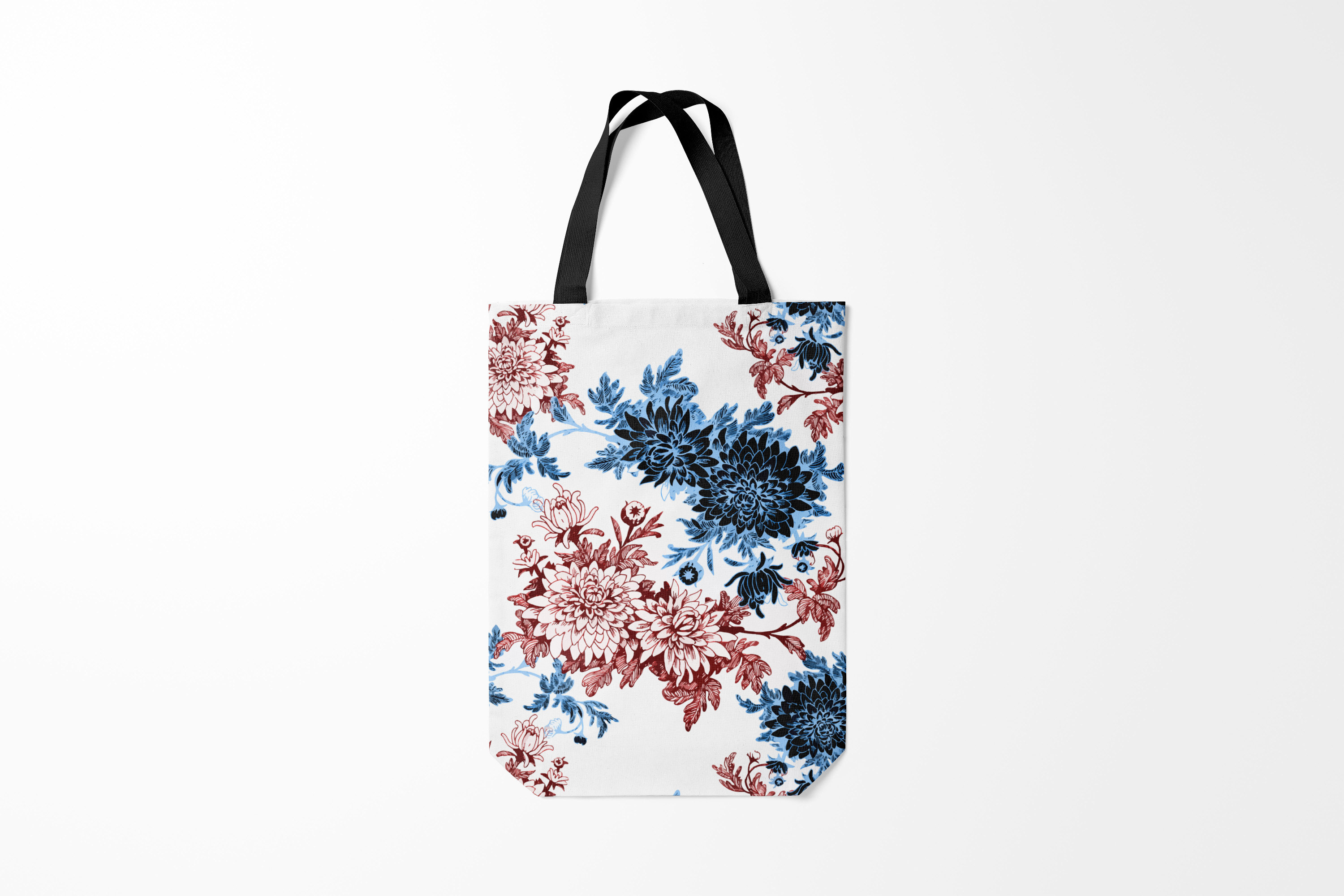 

Сумка шoппер унисекс Burnettie Цветы Blue and Red, черный, Цветы Blue and Red