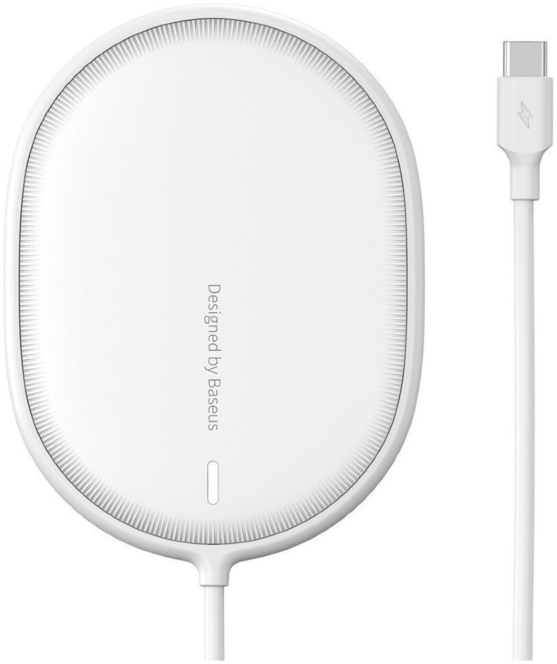 фото Беспроводное зарядное устройство baseus light magnetic wireless charger white (wxqj-02)