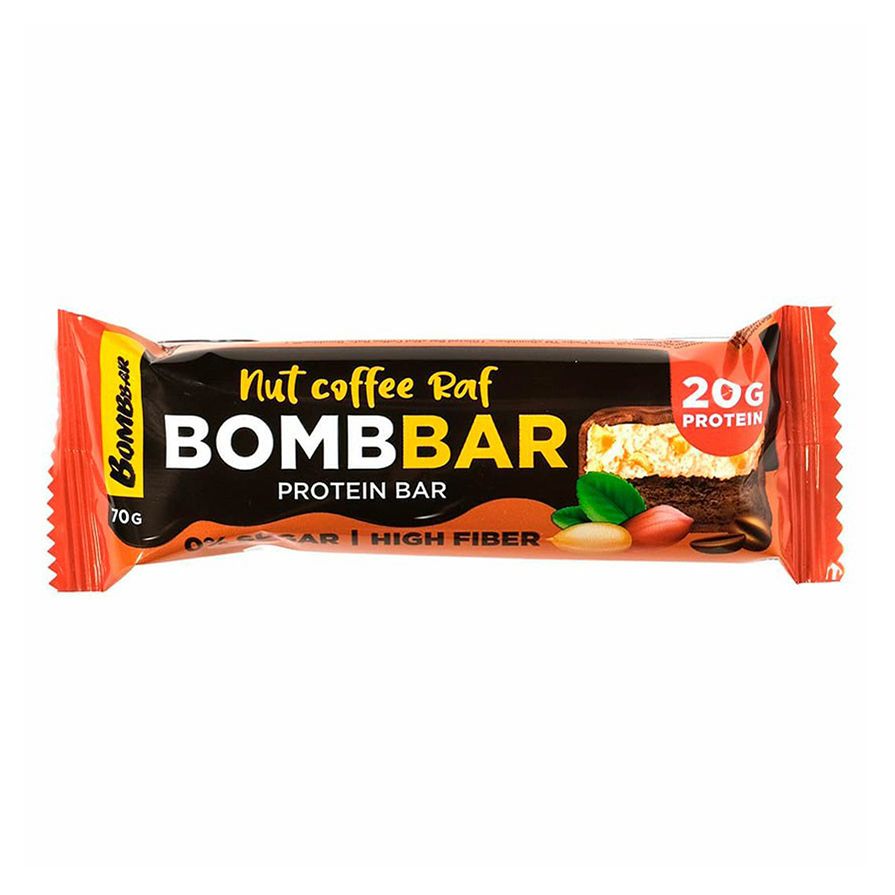 

Батончик BombBar Nut Coffee Raf протеиновый ореховый кофе 70 г