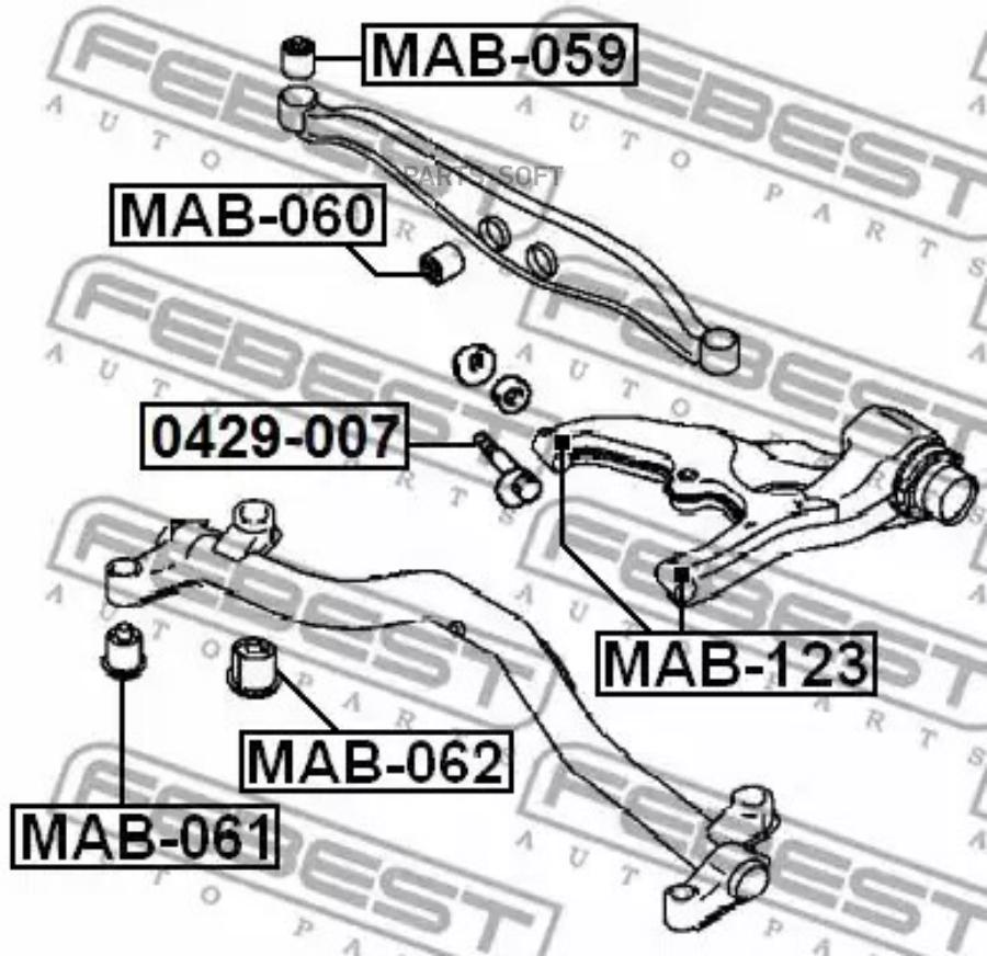 

FEBECT 0429007 0429007_болт с эксцентриком!регулировочный\ Mitsubishi Space Runner/Space W