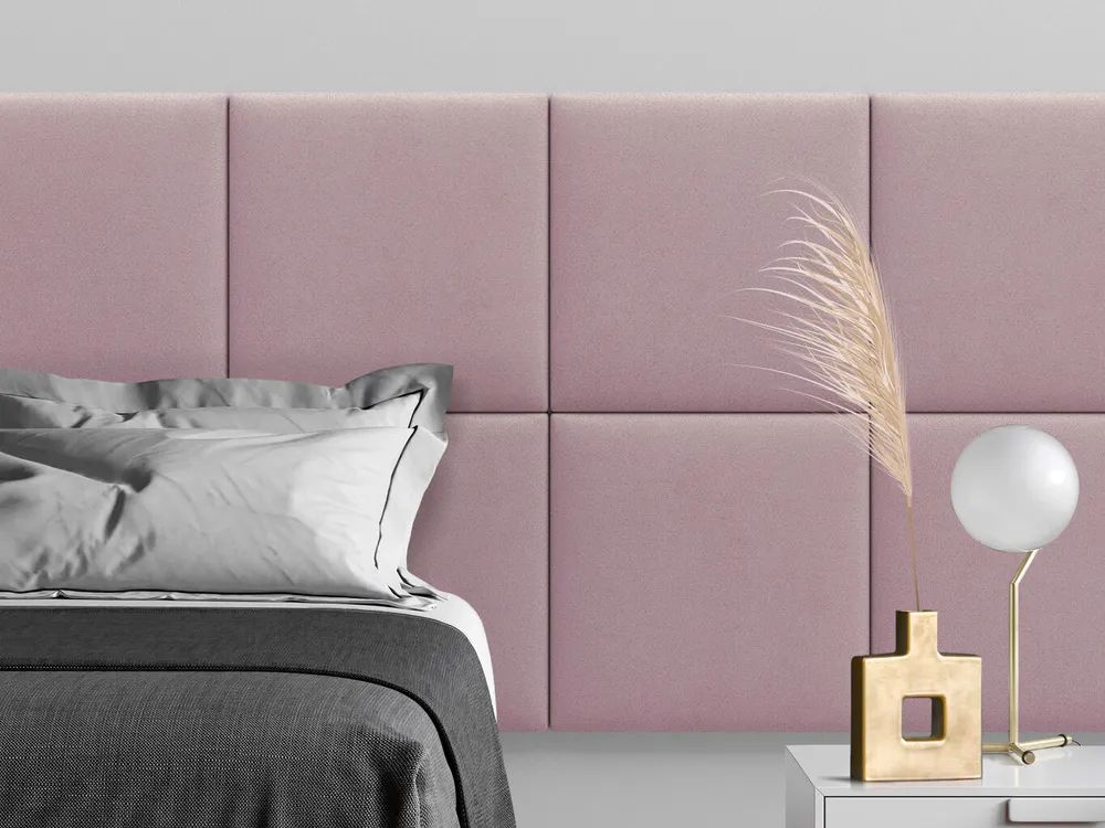 

Мягкое изголовье кровати Velour Pink 50х50 см 1 шт., Розовый
