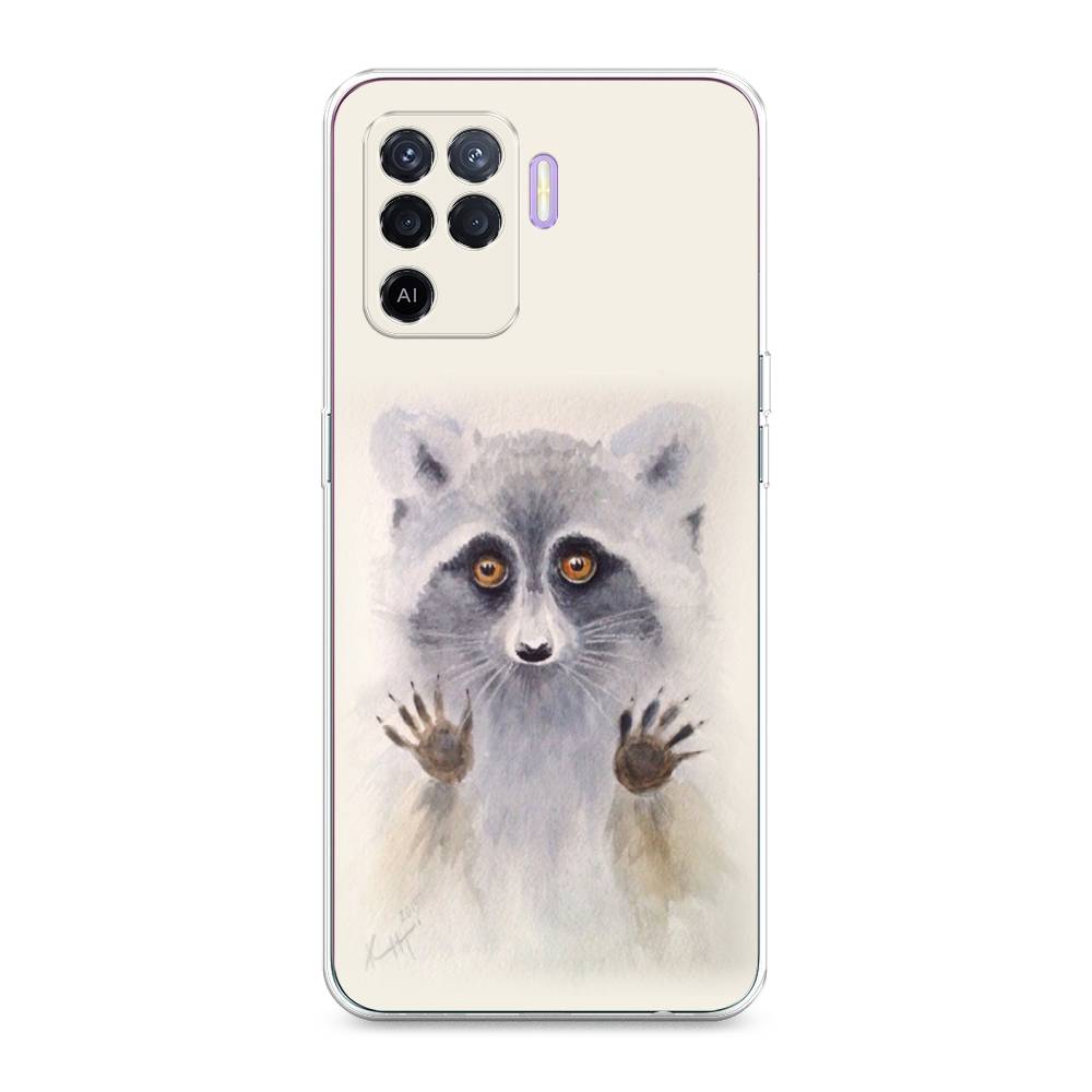 

Чехол для Oppo Reno 5 Lite "Енот за стеклом", Бежевый;серый, 255150-4