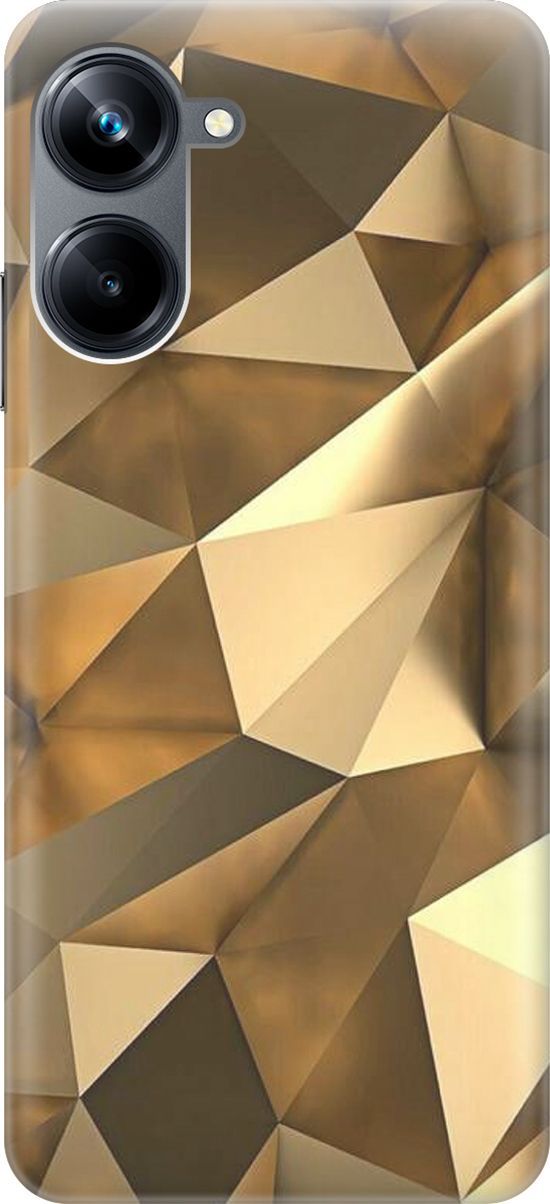

Силиконовый чехол на Realme 10 Pro "Бронзовые грани", Коричневый, 158580