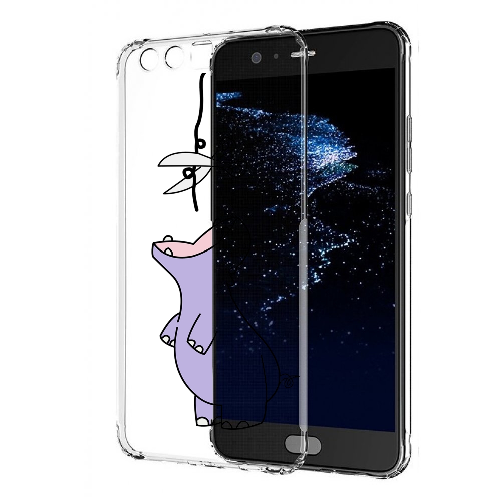 

Чехол бампер MyPads динозаврик-фиолетовый для Huawei P10 Plus пр, Прозрачный, Tocco