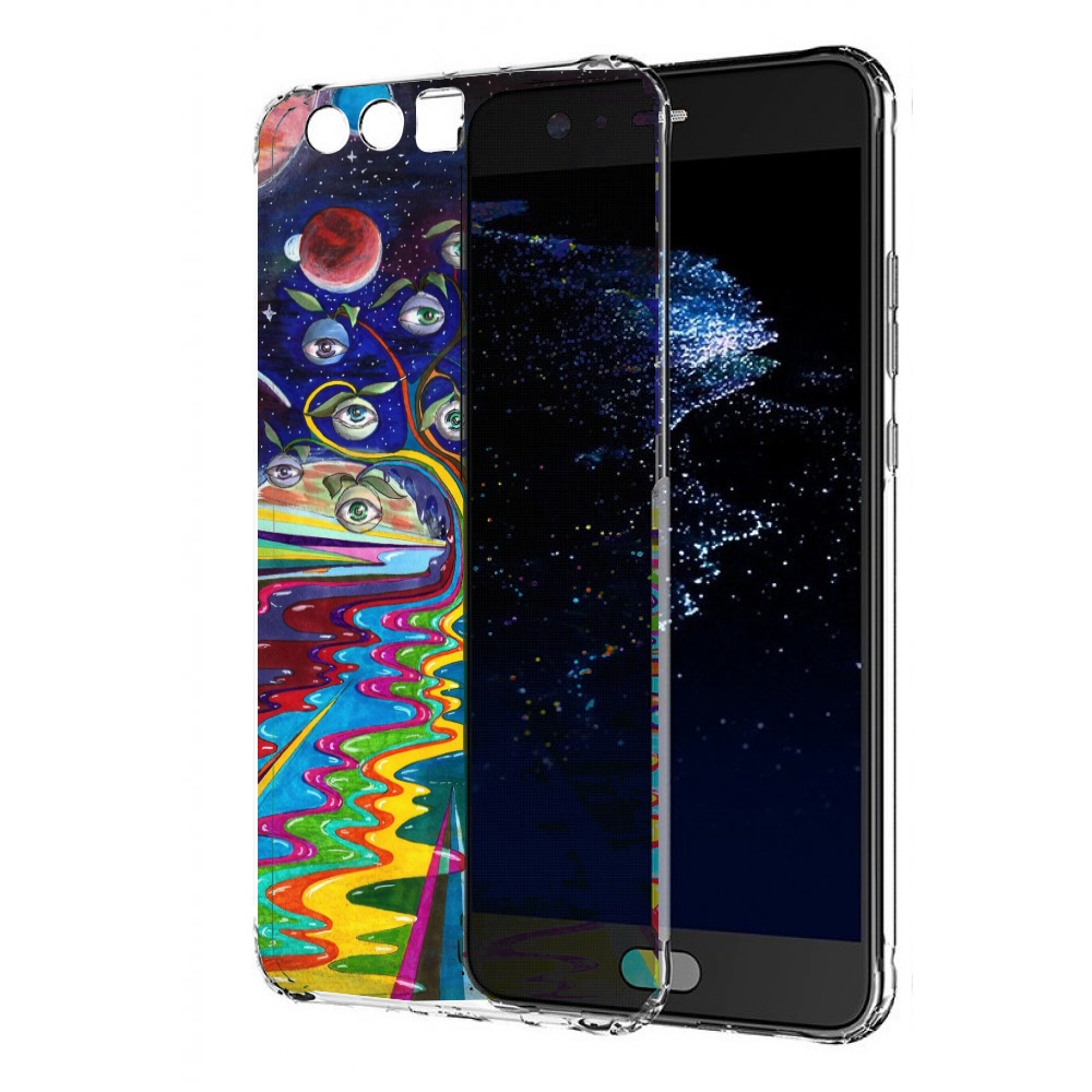 

Чехол бампер MyPads дерево с глазами акварель для Huawei P10 Plu, Прозрачный, Tocco