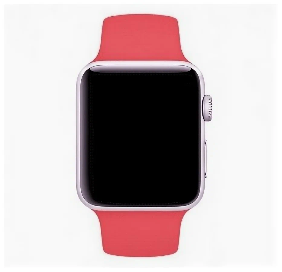 

Ремешок силиконовый для Apple Watch 38/40мм (39), розово-красный, на кнопке