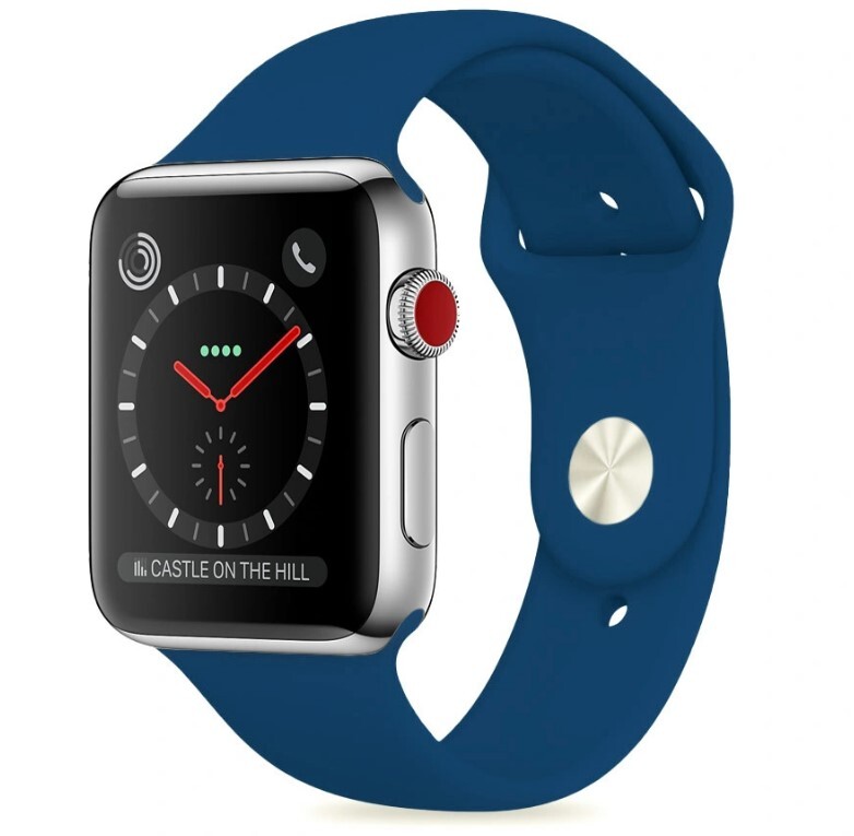 

Ремешок силиконовый для Apple Watch 38/40мм (35), темно-бирюзовый, на кнопке