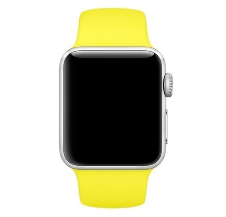 

Ремешок силиконовый для Apple Watch 38/40мм (32), ярко-желтый, на кнопке