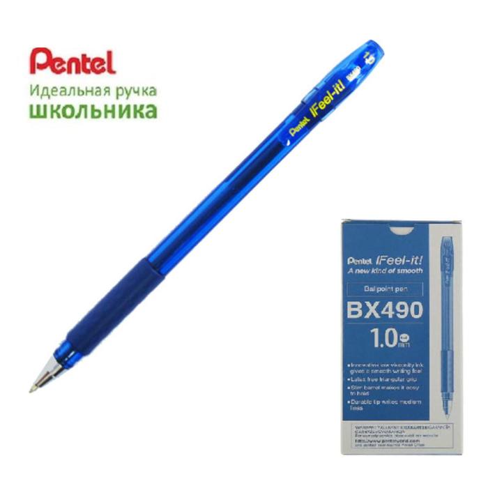 

Ручка шариковая Pentel Feel it!, трёхгранная зона захвата, узел-игла 1.0мм, стержень синий