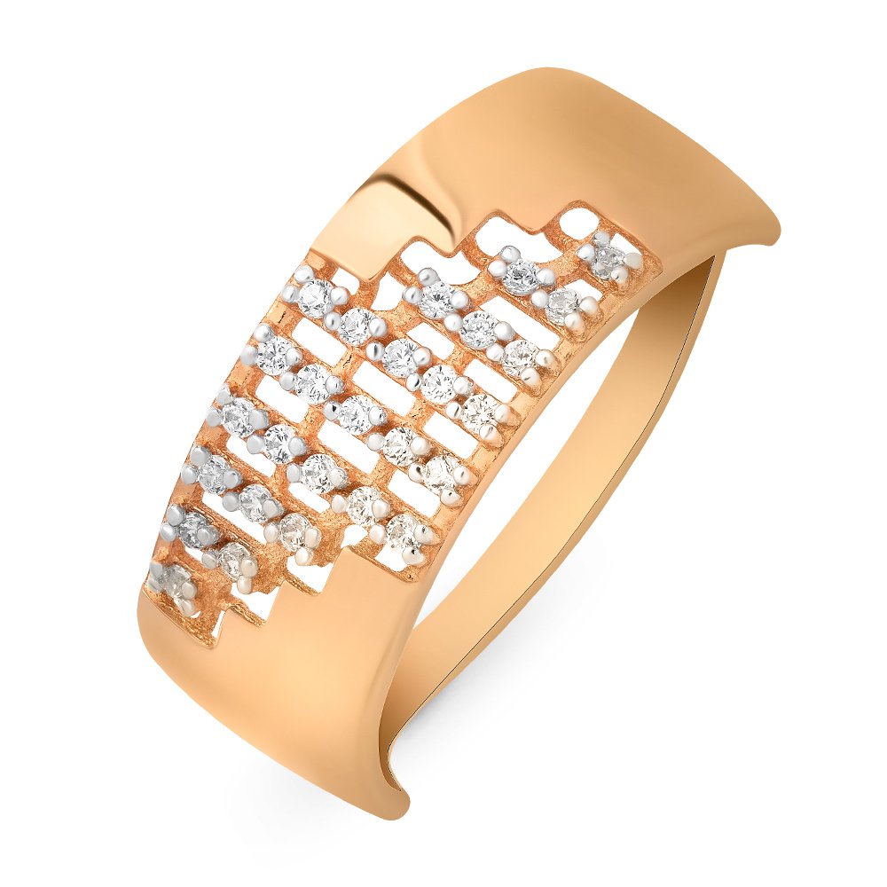 

Кольцо женское из красного золота с фианитом 585Gold 301009404, р. 19, 301009404