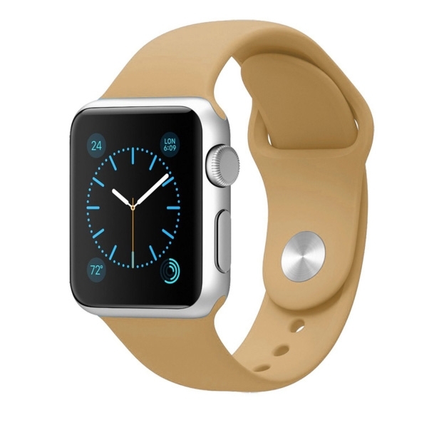 

Ремешок силиконовый для Apple Watch 38/40мм (28), горчичный, на кнопке