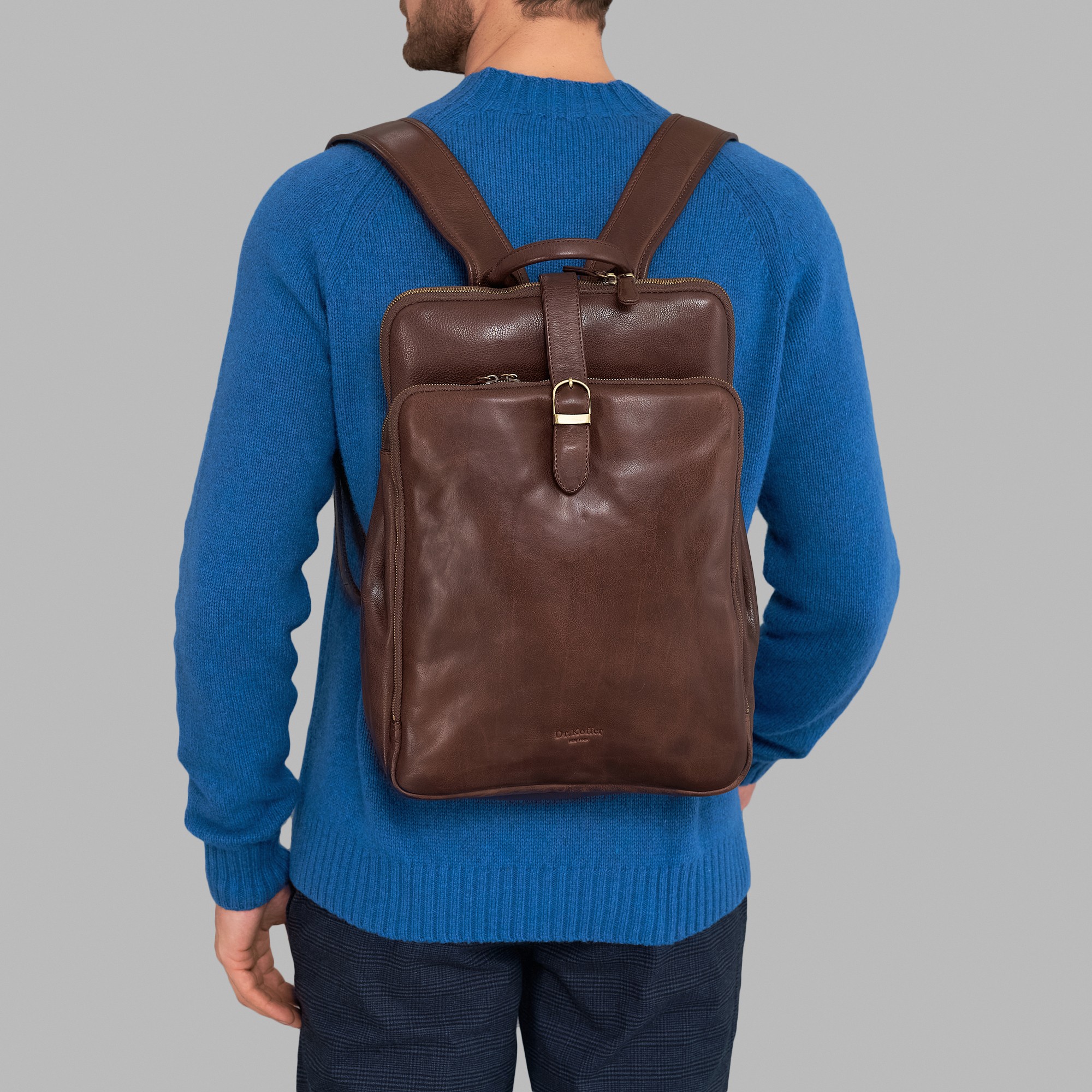 Рюкзак мужской Dr.Koffer B402784-248-09 коричневый, 40x29x13,5 см