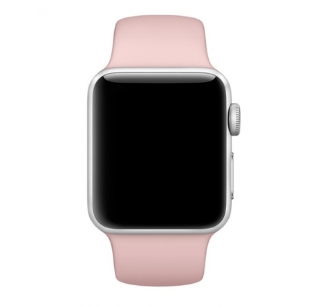 

Ремешок силиконовый для Apple Watch 38/40мм (19), песочно-розовый, на кнопке
