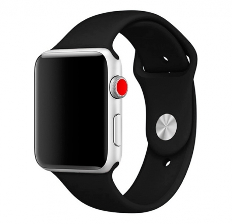 

Ремешок силиконовый для Apple Watch 38/40мм (18), черный, на кнопке