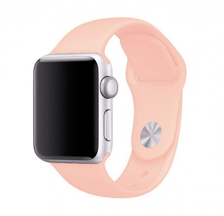 

Ремешок силиконовый для Apple Watch 38/40мм (12), персиково-розовый, на кнопке