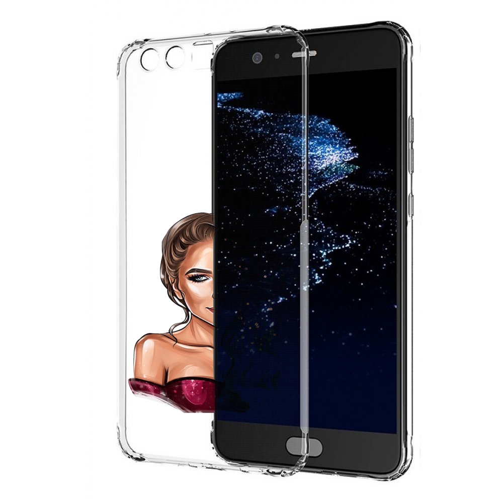 

Чехол бампер MyPads девушка-с-улыбкой женский для Huawei P10 Plu, Прозрачный, Tocco