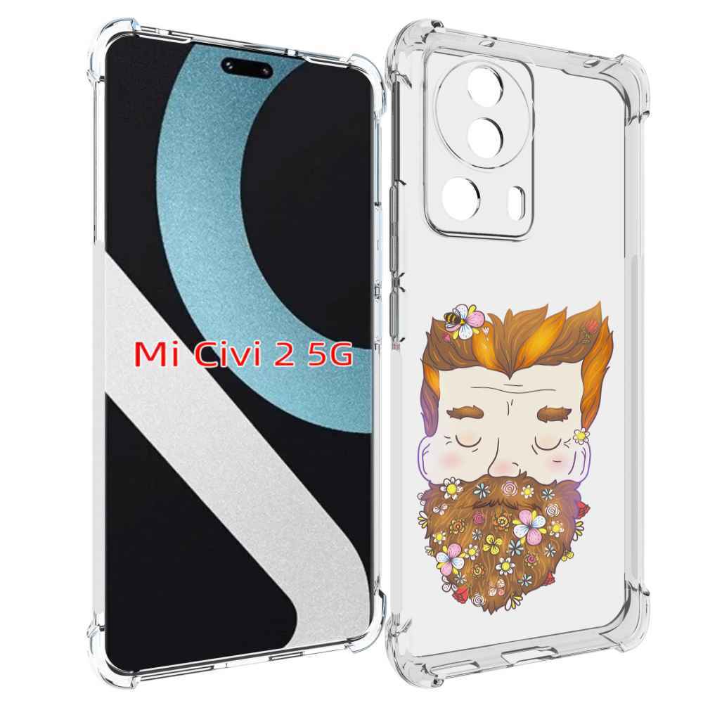 

Чехол MyPads мужчина с цветами в бороде для Xiaomi Civi 2, Прозрачный, Tocco
