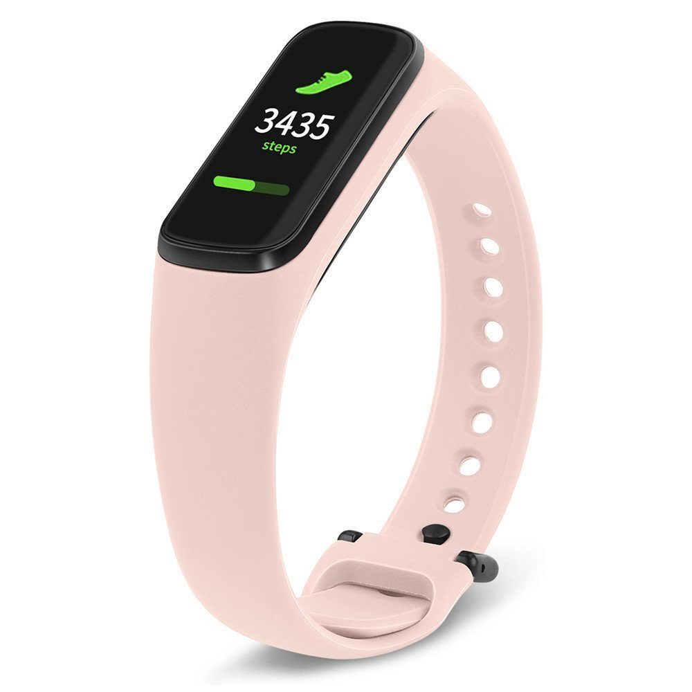 

Ремешок силиконовый для Xiaomi Mi Band 5 (12), бледно-розовый, на кнопке