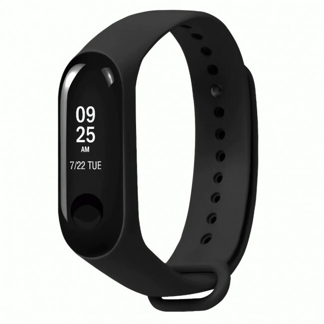 

Ремешок силиконовый для Xiaomi Mi Band 5 (13), черный, на кнопке