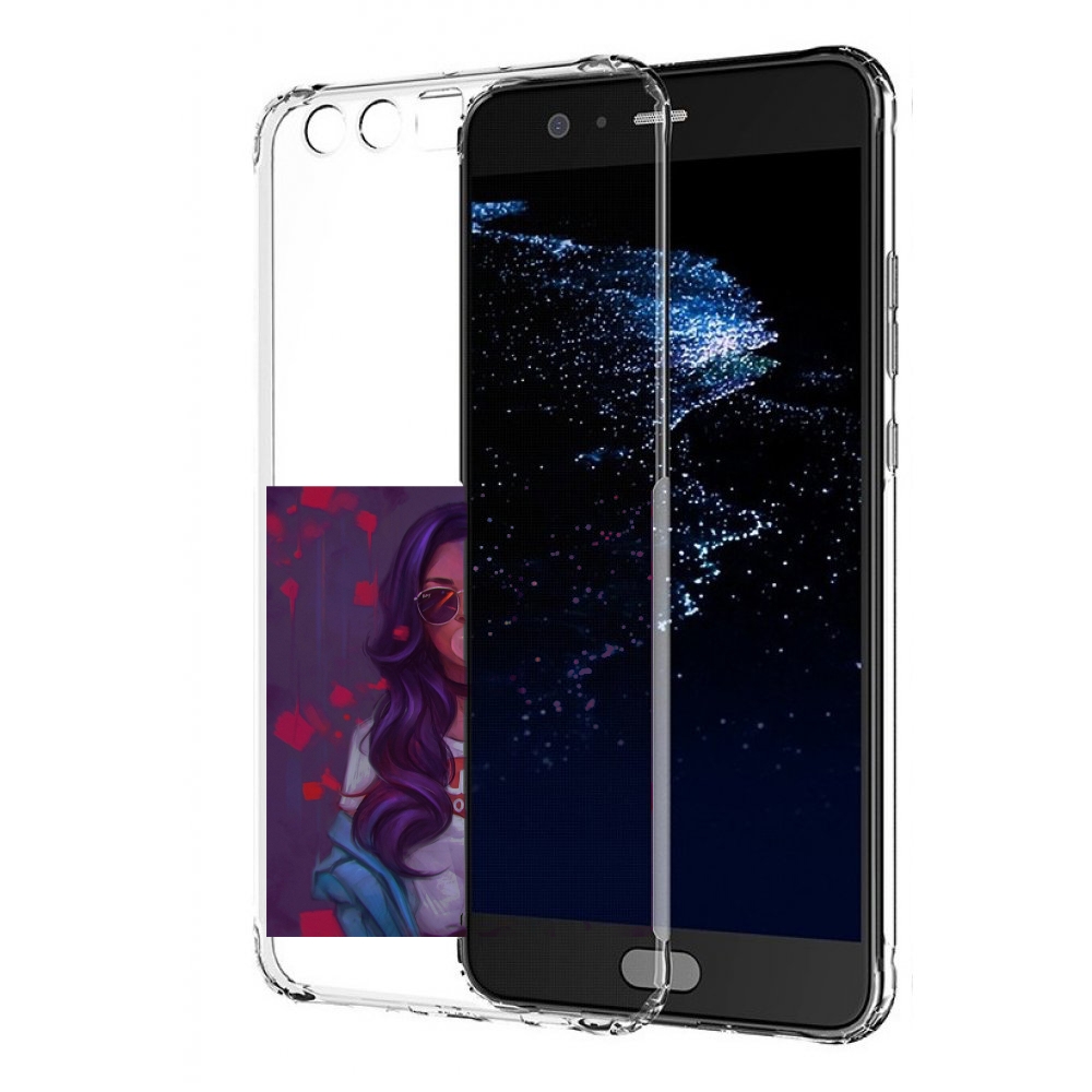 

Чехол бампер MyPads девушка-с-жвачкой женской для Huawei P10 Plu, Прозрачный, Tocco