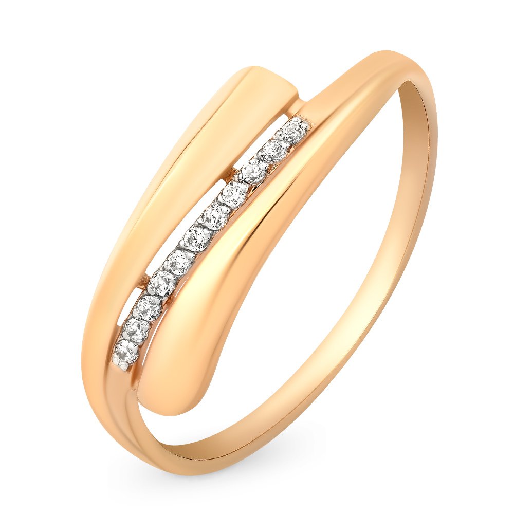 

Кольцо женское из красного золота с фианитом 585Gold 301009443, р, 301009443