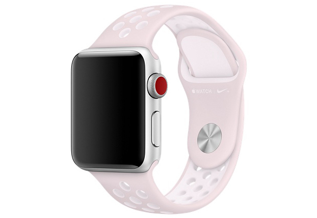 

Ремешок силиконовый перфорированный NK для Apple Watch 38/40мм (13), белый+розовый