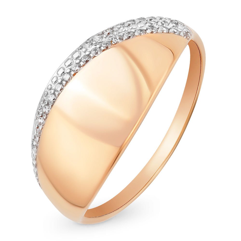 

Кольцо женское из красного золота с фианитом 585Gold 301003178, р, 301003178