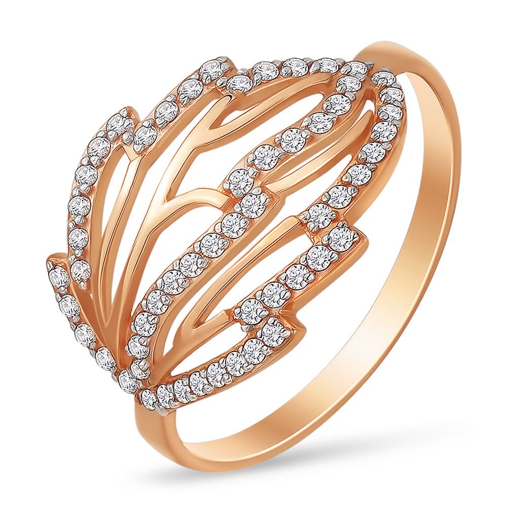 

Кольцо женское из красного золота с фианитом 585Gold 301003198, р, 301003198