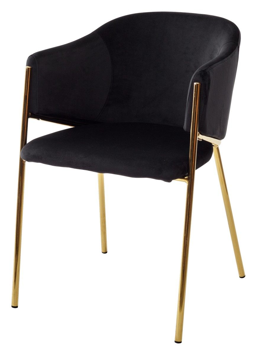 

Стул M-CITY DILL (1 шт. в упаковке) велюр BLUVEL-19 BLACK, золотой каркас, DILL (1 шт. в упаковке) велюр