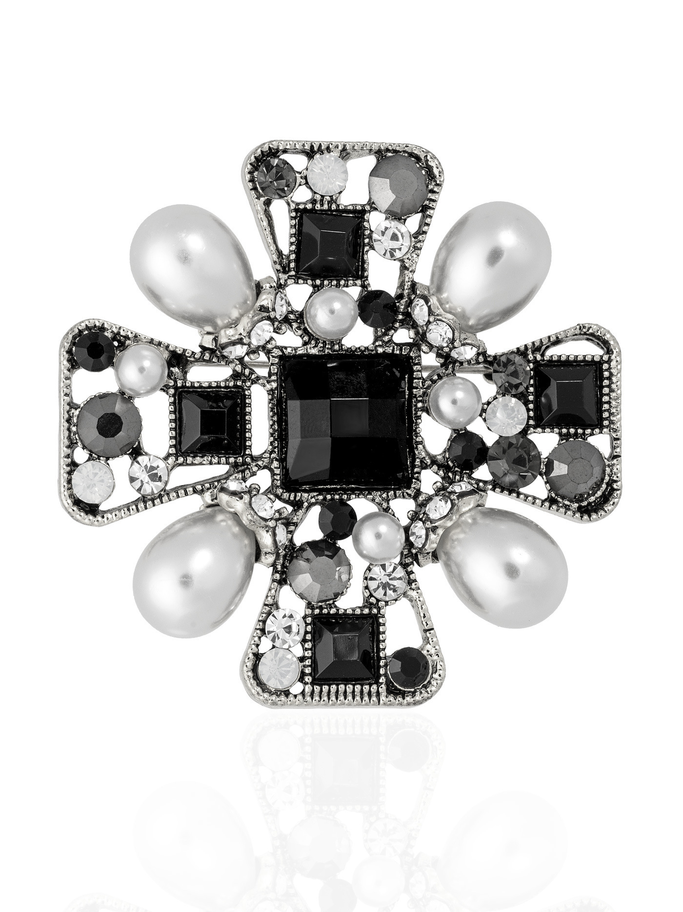 Брошь из бижутерного сплава LN ONE 221120532, искусственный жемчуг