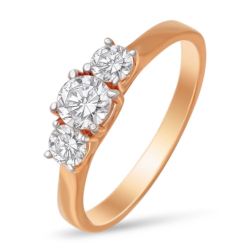 

Кольцо женское из красного золота с фианитом 585Gold 301003159, р, 301003159