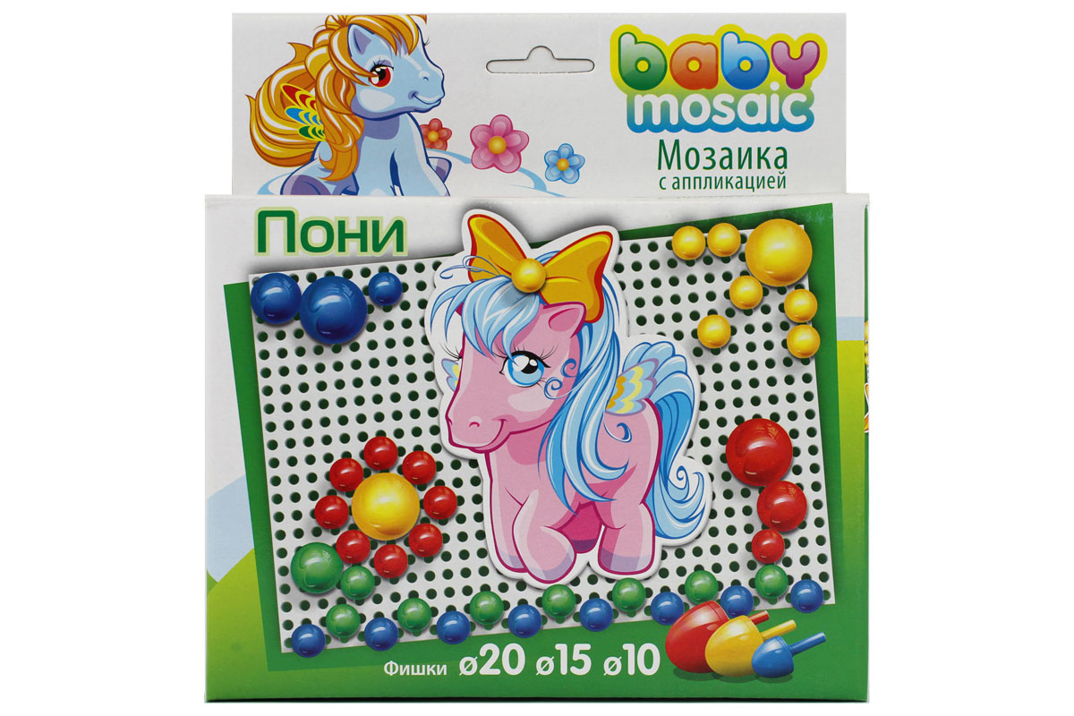 

Мозаика детская с аппликацией Toys Union Пони 45 фишек, Пони