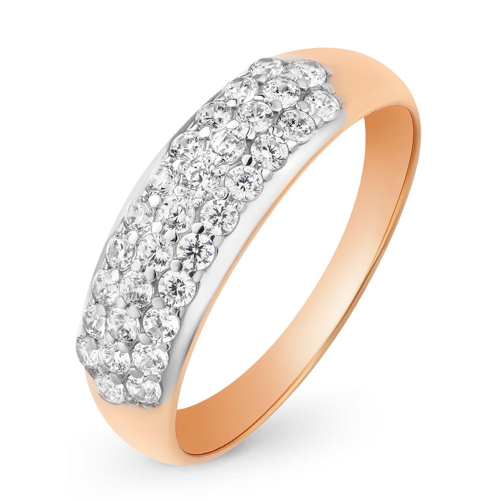 

Кольцо женское из красного золота с фианитом 585Gold 301003154, р, 301003154
