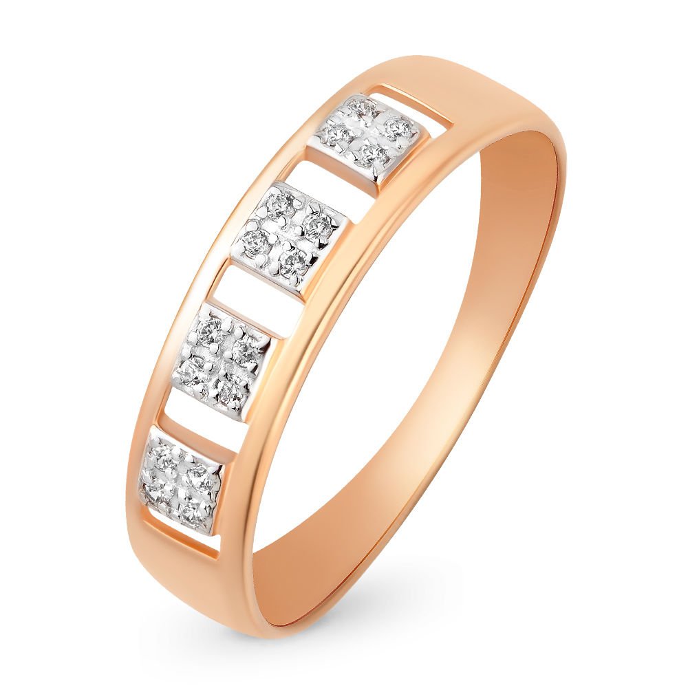 

Кольцо женское из красного золота с фианитом 585Gold 301003151, р, 301003151