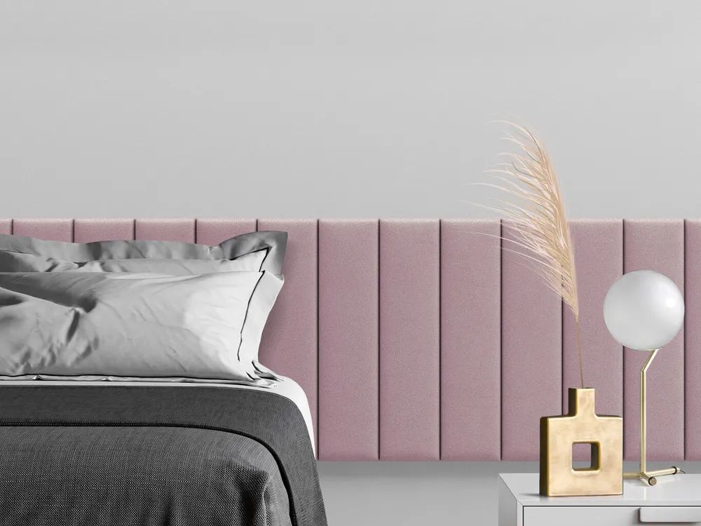 

Мягкое изголовье кровати Velour Pink 15х60 см 2 шт., Розовый
