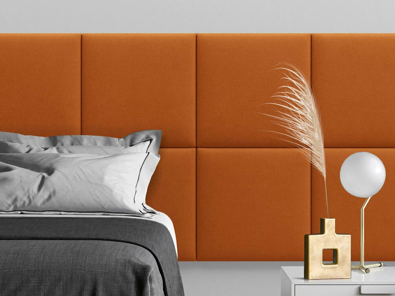 

Мягкое изголовье кровати Velour Orange 50х50DP см 2 шт., Оранжевый