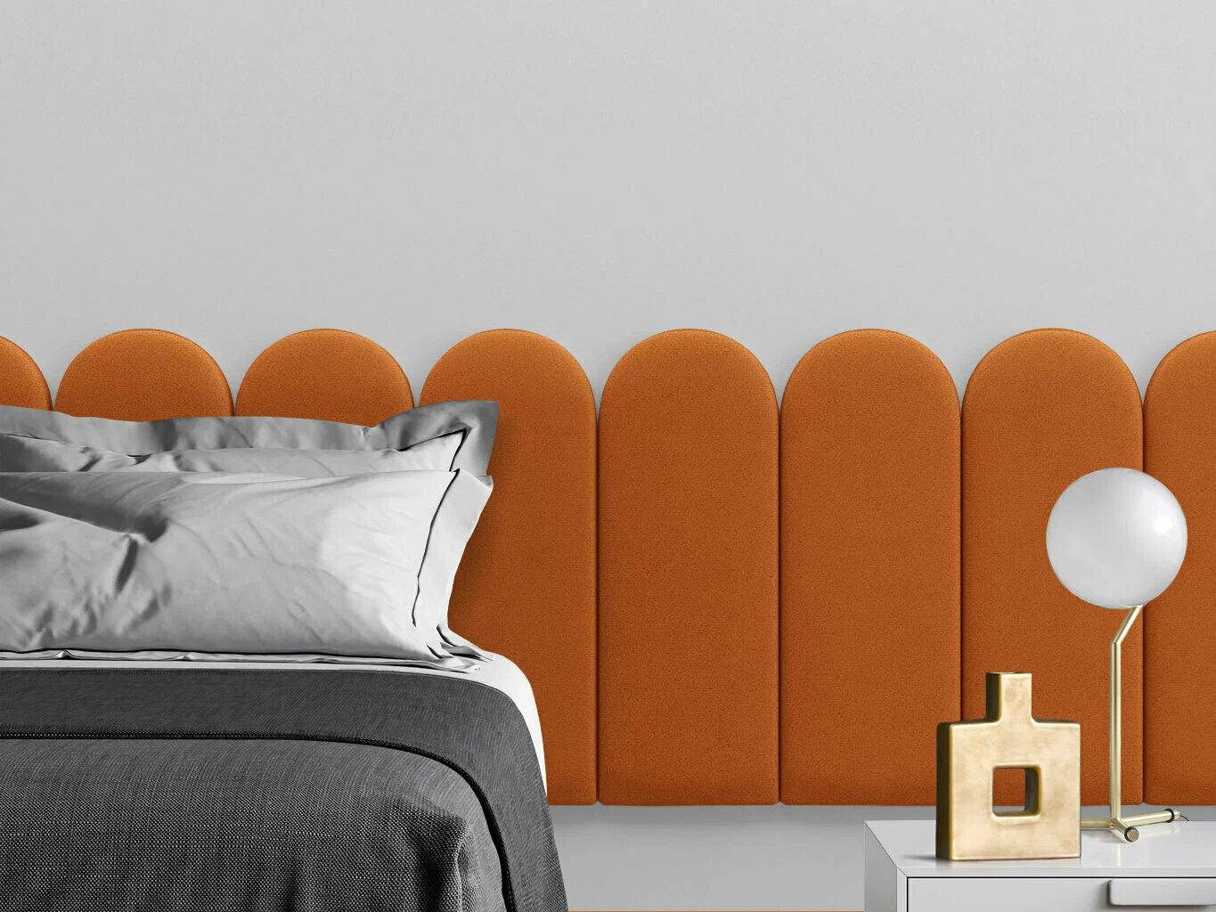 

Мягкое изголовье кровати Velour Orange 30х60R см 4 шт., Оранжевый