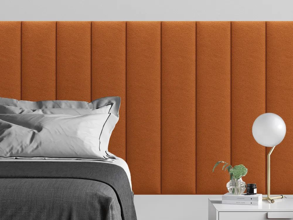 

Мягкое изголовье кровати Velour Orange 20х100 см 4 шт., Оранжевый