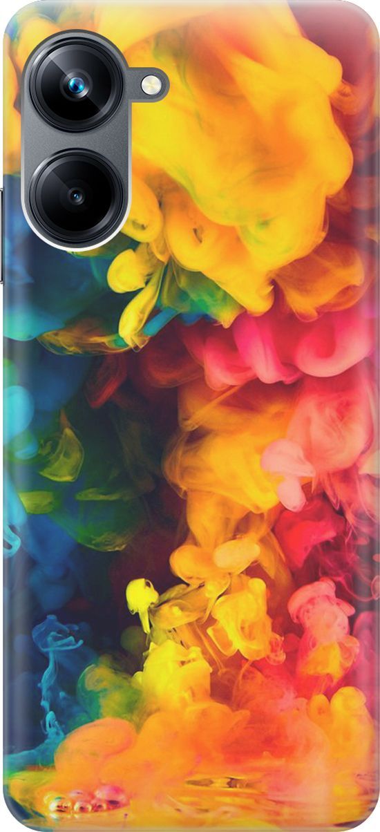 

Силиконовый чехол на Realme 10 Pro "Красочное буйство", Желтый;розовый, 158580