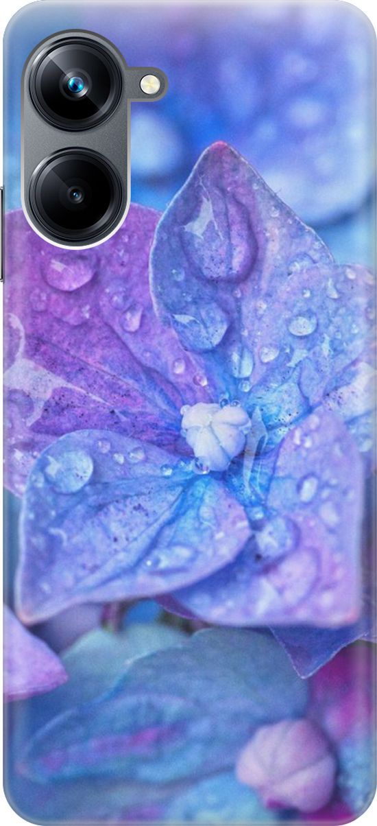 

Силиконовый чехол на Realme 10 Pro "Голубой цветочек", Голубой;фиолетовый, 158588