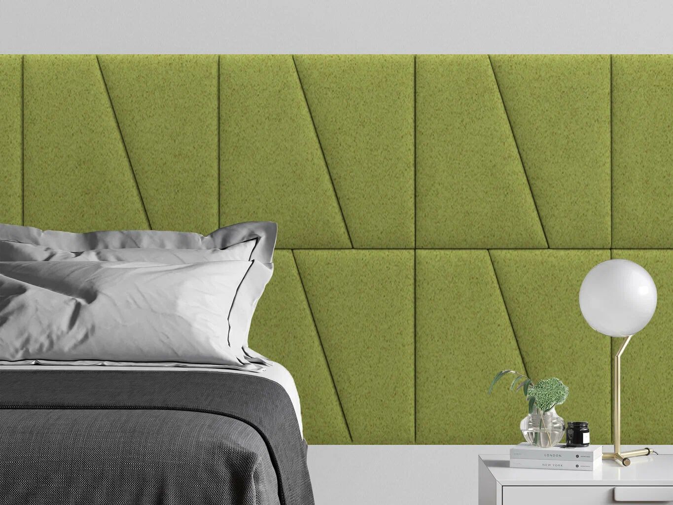 

Мягкое изголовье кровати Velour Oliva 50х50DL см 2 шт., Зеленый