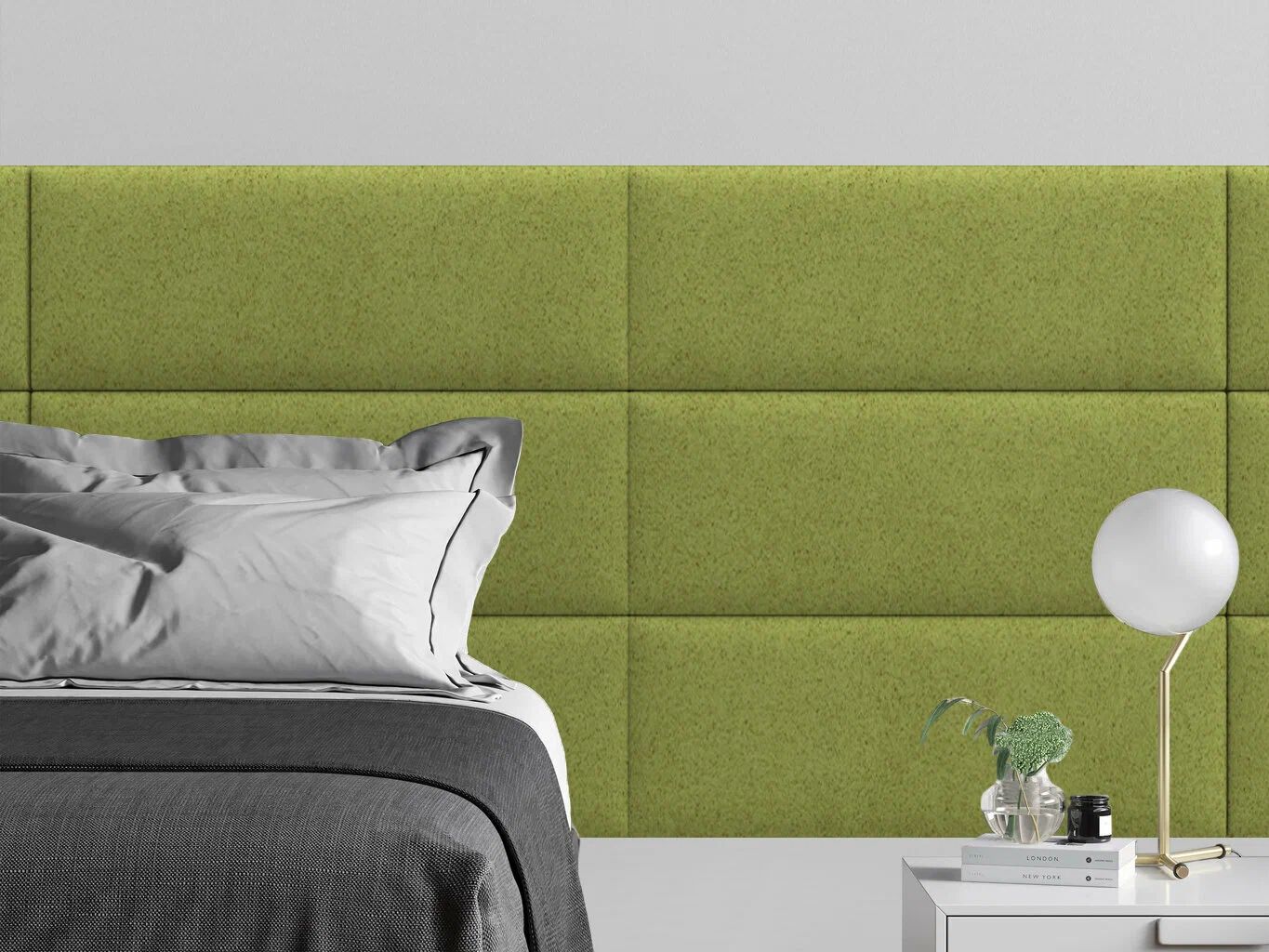 

Мягкое изголовье кровати Velour Oliva 30х80 см 4 шт., Зеленый