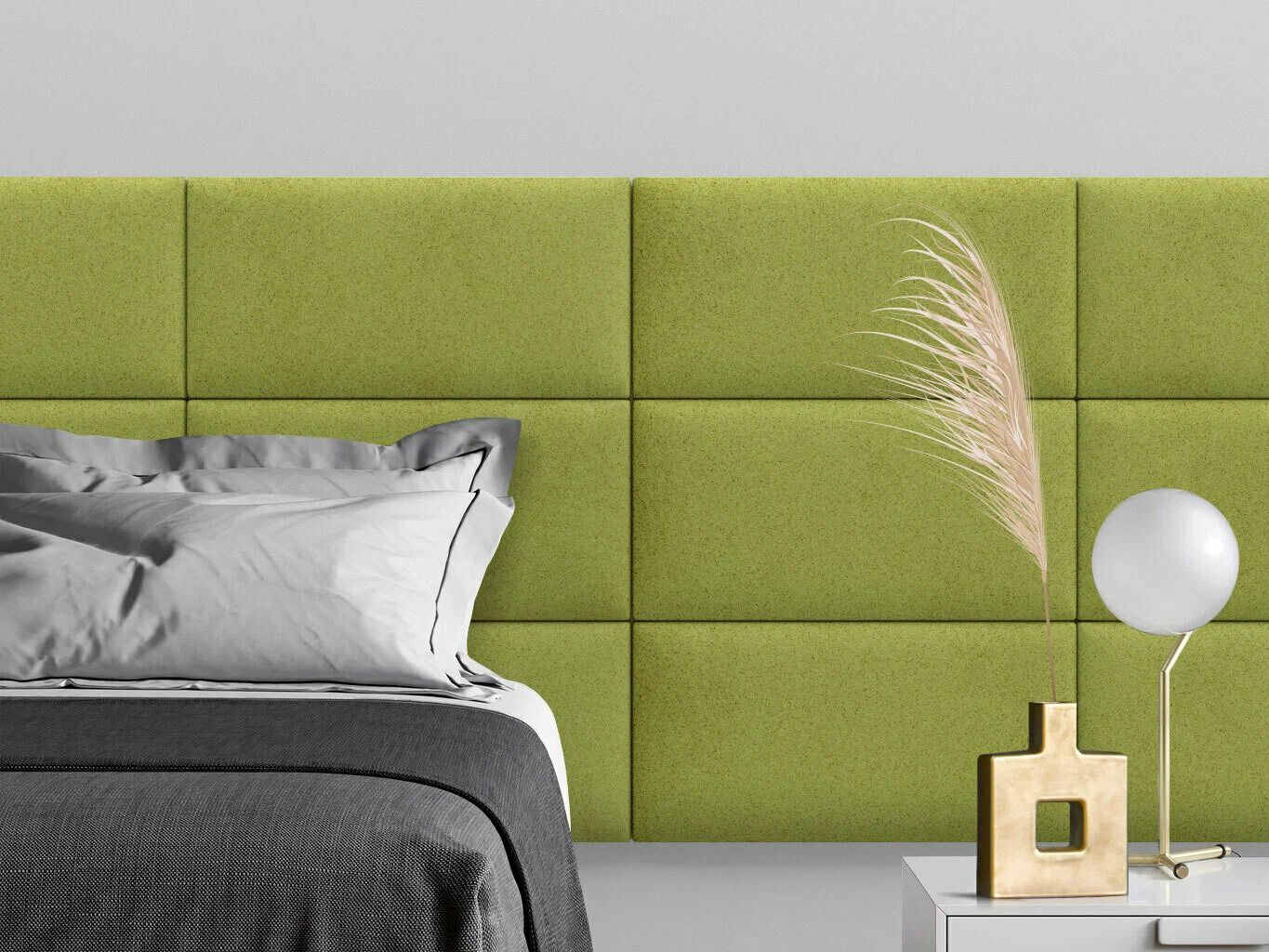

Мягкое изголовье кровати Velour Oliva 30х60 см 4 шт., Зеленый