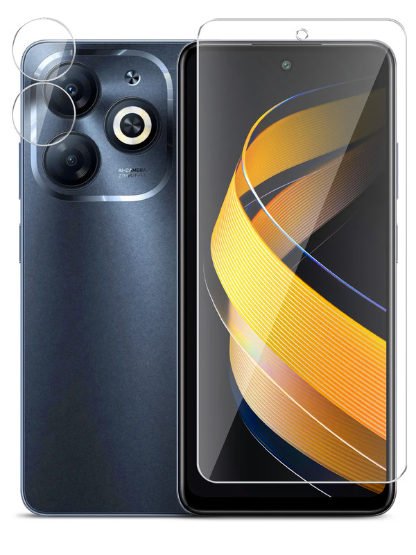 

Защитное стекло Brozo на экран и камеру Infinix Smart 8 гибридное прозрачное, Infinix Smart 8