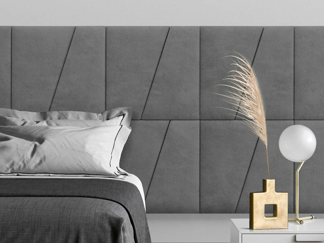 

Мягкое изголовье кровати Velour Grey 50х50DP см 2 шт., Серый