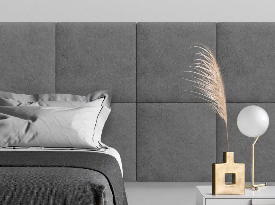 

Мягкое изголовье кровати Velour Grey 50х50 см 1 шт., Серый